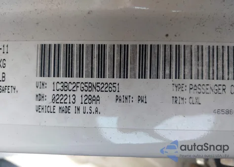 2011 Chrysler 200 Limited из США, поврежденный, VIN 1C3BC2FG5BN522651